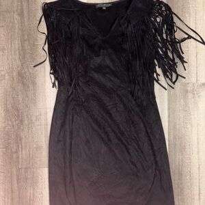Idyllwind Black Fringe Midi Dress